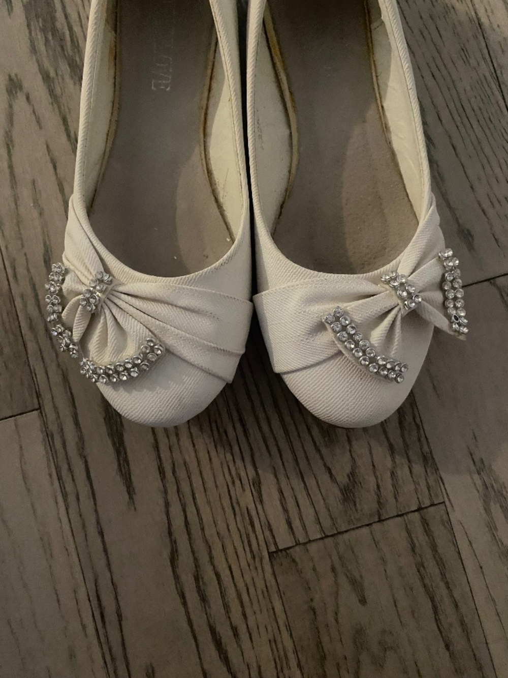 2000s Coquette Ballet Flats Rhinestone Bow Shoes